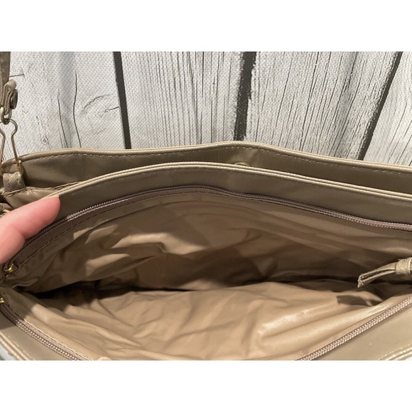 MCI World of Fine Handbags Beige‎ Faux Leather Clutch Shoulder Bag - Picture 6 of 13